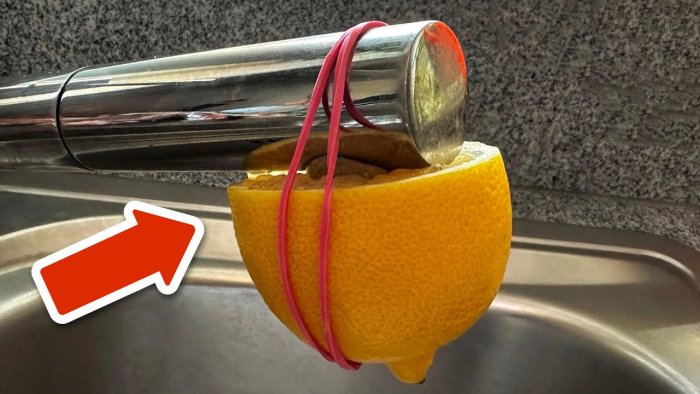 Hang a lemon on the tap and you will be forever grateful
