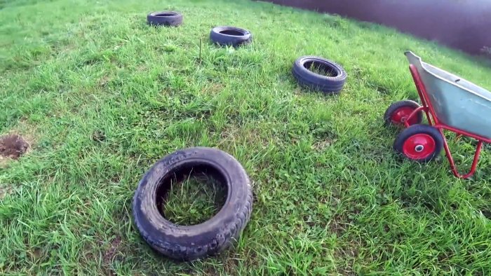 How to make cheap foundation from car tires in a couple of hours
